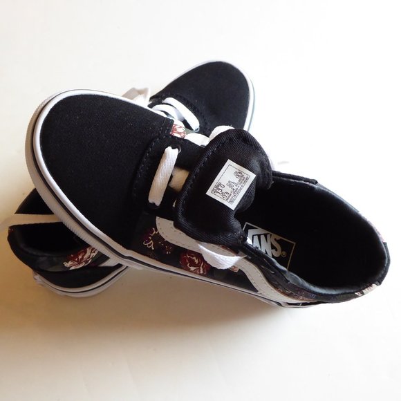 Vans Little Girl USA Size 13 Flowers & Checks Sneakers NIB - Picture 13 of 16